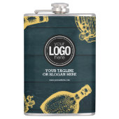 Personaliseer Business Dark Green Brewery Theme Heupfles (Voorkant)