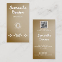 Personaliseer Butterfly Moon Sun Beige QR-code