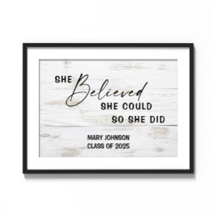 Personaliseer Cadeau voor Vrouw Afstuderen Wall Ar Poster