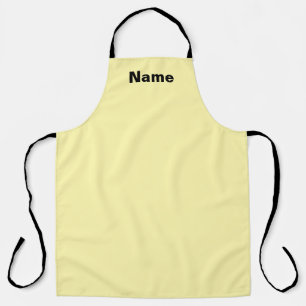 Personaliseer Cafe Coffee Shop Pastel Geel Schort