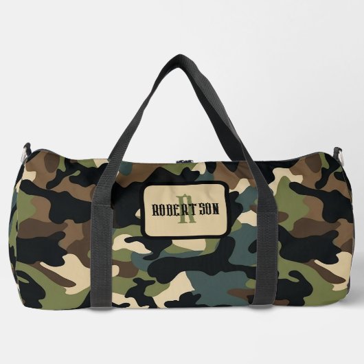 Personaliseer Camo Duffle Bag Plunjezak (Voorkant)