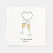 Personaliseer champagne toast servetten (Voorkant)