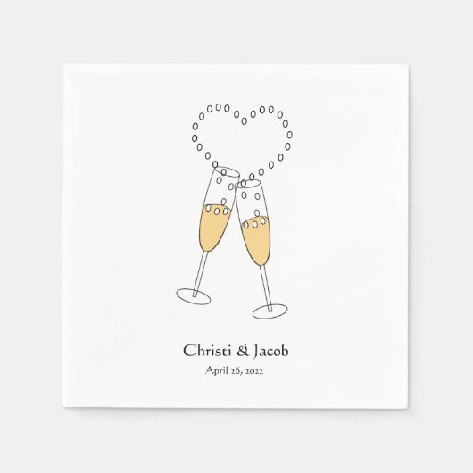 Personaliseer champagne toast servetten (Voorkant)