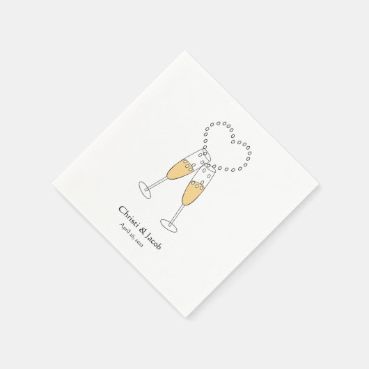 Personaliseer champagne toast servetten (Hoek)