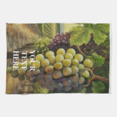 Personaliseer Change Words Fresh Grapes Fun Vineya Theedoek (Horizontaal)