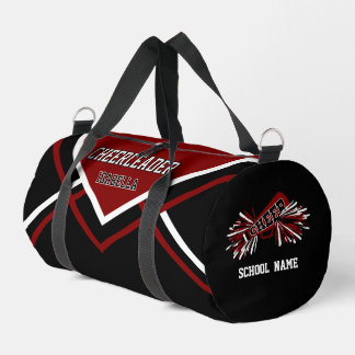 Personaliseer Cheerleader | Rood Maroon, Zwart, Wi Plunjezak