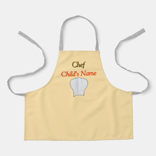 Personaliseer Chef Kinder Cream Craft Schort (Voorkant)