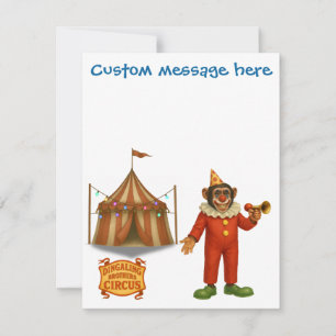 Personaliseer: Chester de chimpansee clown Kaart