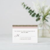 :personaliseer: Chocolade/roze Damask 3,5x2,5-inch Informatiekaartje (Staand voorkant)