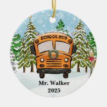 Personaliseer Christmas School Bus Driver Gift