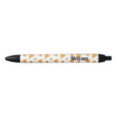 Personaliseer Cool fun pizza plakjes patroon wit Zwarte Inkt Pen (Voorkant)