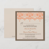 :personaliseer: Coral Darling Damask Wedding Invit Kaart (Voorkant / Achterkant)