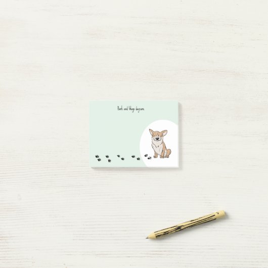 Personaliseer Corgi Post-it® Notes (Op bureau)