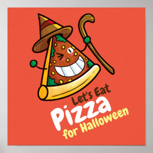 Personaliseer Cute Let's Eat Pizza Poster