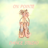 Personaliseer Dance Studio Waterverf Roze ballet Raamsticker (Vel 3)