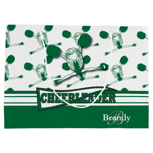 Personaliseer Dark Green 📣 Cheerleader Groot Cadeauzakje (Achterkant)