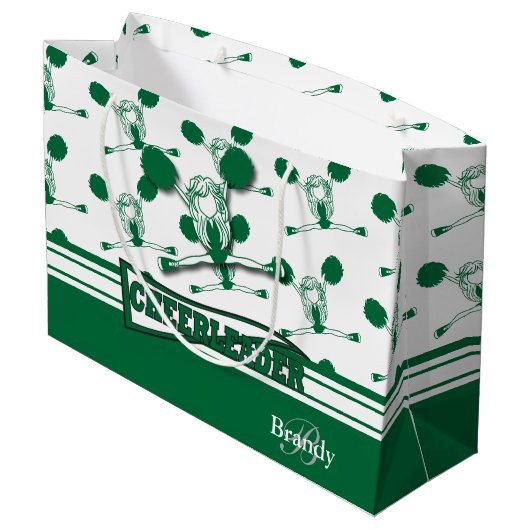 Personaliseer Dark Green 📣 Cheerleader Groot Cadeauzakje (Achterkant Gekanteld)