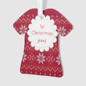 Personaliseer de 1e Kerstfoto van Jenny Ornament (voorkant)