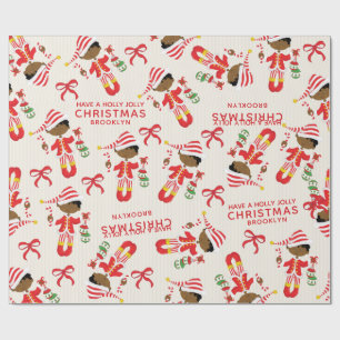 Personaliseer de Afrikaanse Amerikaanse Kerstmis E Cadeaupapier