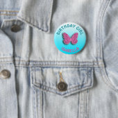 Personaliseer de Birthday Girl Butterfly Button (In situ)