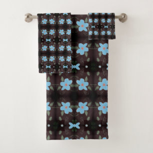 Personaliseer de blauwe bloemen in elke kleur bad handdoek