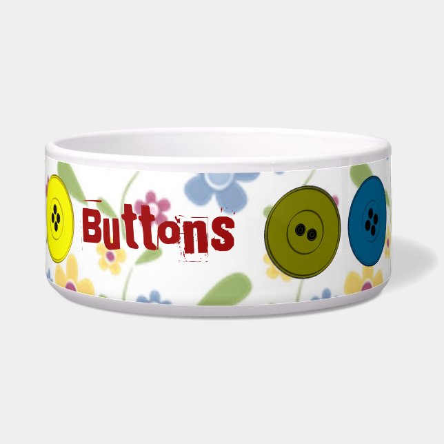 Personaliseer de Button Bowl van Cat Voerbakje (Links)