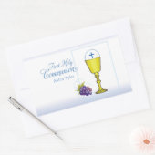 Personaliseer de Eerste Chalice van de Naam van de Rechthoekige Sticker (Envelop)