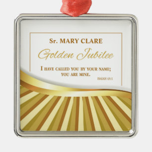 Personaliseer de Golden Jubilee van het Religieuze Metalen Ornament
