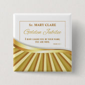Personaliseer de Golden Jubilee van het Religieuze Vierkante Button 5,1 Cm (Voorkant)