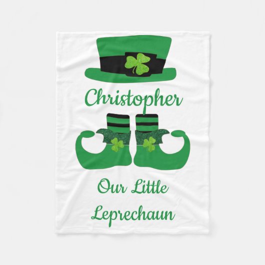 Personaliseer de Ierse groene Leprechaun van St. P Fleece Deken (Voorkant)