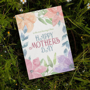 Personaliseer de Moederdag van de Waterverf van Vi Kaart