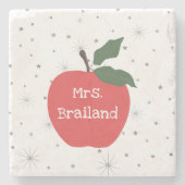 Personaliseer de naam van de leraar aangepaste rod stenen onderzetter (Voorkant)