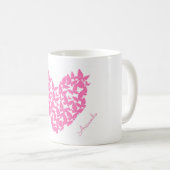 personaliseer de naam vlinderroze mok (Voorkant rechts)