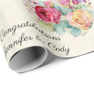 Personaliseer de Namen van het Vertrouwen Roze & G Cadeaupapier