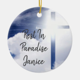 Personaliseer de tweezijdige Rest in het Paradise  Keramisch Ornament