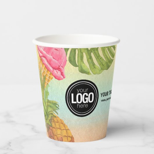Personaliseer de waterverf-ijs voor zakelijke logo papieren bekers (Voorkant)
