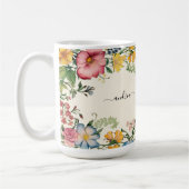 Personaliseer de zwarte scriptnaam, Wildflower Koffiemok (Links)