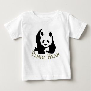 Personaliseer de zwarte witte Panda Beer Baby T-Sh