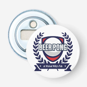Personaliseer deze Beer Pong Logo Button Flesopener