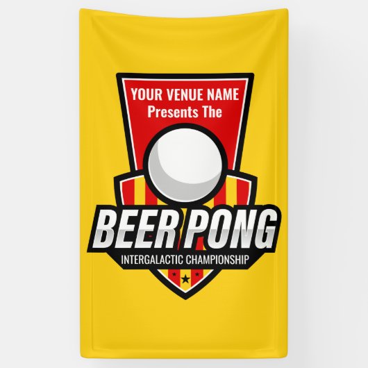 Personaliseer deze Beer Pong Logo Spandoek (Verticaal)