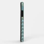 Personaliseer deze Blauwgroen Glitter ZigZag Case-Mate iPhone Case (Achterkant/rechts)