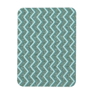 Personaliseer deze Blauwgroen Glitter ZigZag Magneet