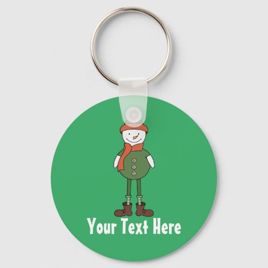 Personaliseer deze Cool Snowman Sleutelhanger (Voorkant)