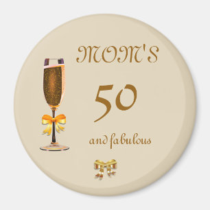 Personaliseer deze Happy 50th Birthday mama Magneet