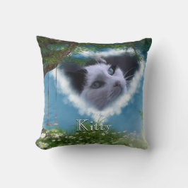 Personaliseer deze kat in Heaven Pet Memorial Pill Kussen