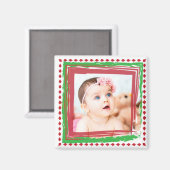 Personaliseer deze Kerstmis Fotomagneet Magneet (Voorkant / Achterkant)