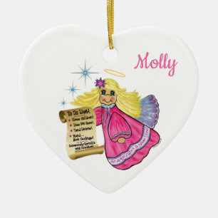 Personaliseer deze Little Angel's to do list Keramisch Ornament