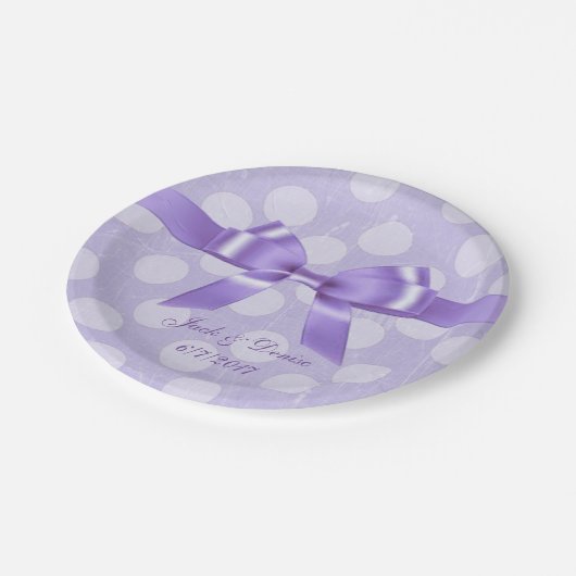 Personaliseer deze Paarse en witte Polka Dot Bord (Gekanteld)