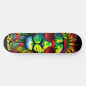 Personaliseer deze trendy Rasta Lion Skateboard (Horizontaal)