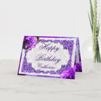 Personaliseer deze Violet Anjers Verjaardag Kaart